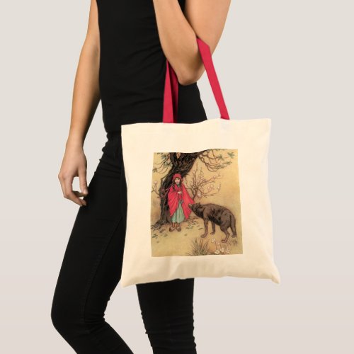 Vintage Little Red Riding Hood by Warwick Goble Tote Bag