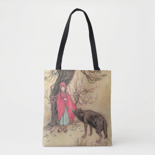 Vintage Little Red Riding Hood by Warwick Goble Tote Bag