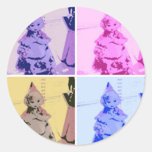 Vintage Little Red Riding Hood Classic Round Sticker