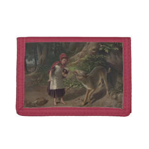 Vintage Little Red Riding Hood Fairy Tale Art Tri-fold Wallet