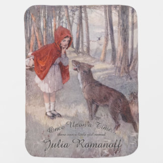 Vintage Little Red Riding Hood Storybook Baby Blanket