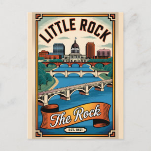Vintage Little Rock Arkansas The Rock Retro Travel Postcard