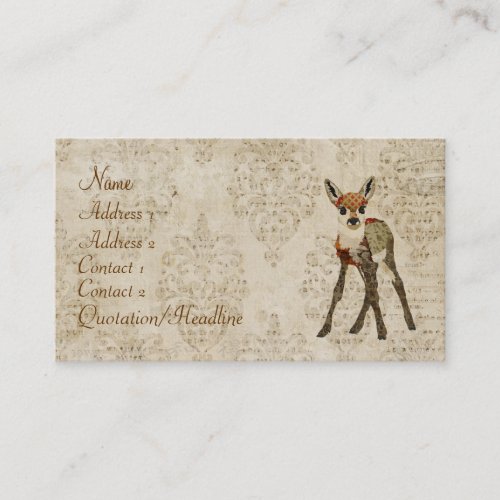 Vintage Little Rose Fawn Business Card