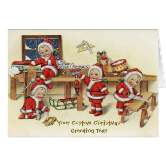 Vintage Little Santa Illustration Cards