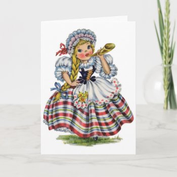 Vintage - Little Swiss Miss  Card by AsTimeGoesBy at Zazzle