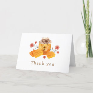 Vintage Little Wildflower Honey Bee Baby Shower Thank You Card