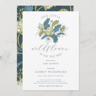 Vintage Little Wildflower On The Way Baby Shower Invitation