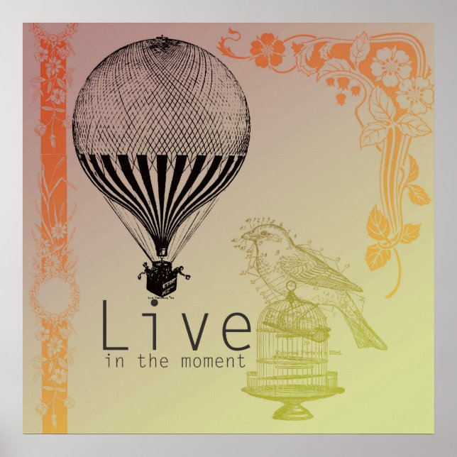 Vintage Live in the Moment Poster (Front)