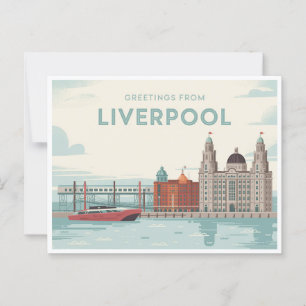 Vintage Liverpool Postcard Greetings from