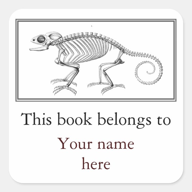 Vintage lizard skeleton bookplate (Front)