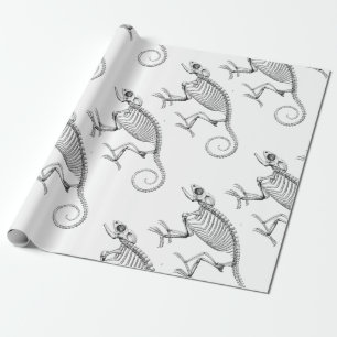 Vintage lizard skeleton gift paper