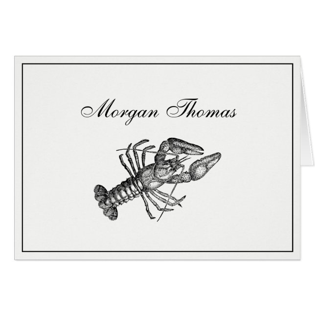 Vintage Lobster #1 Drawing (Front Horizontal)