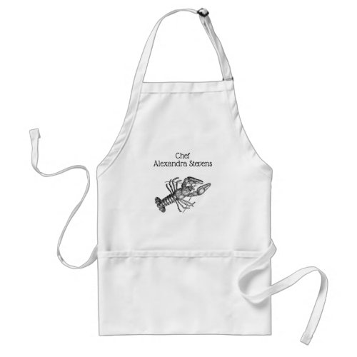 Vintage Lobster 1 Drawing Adult Apron