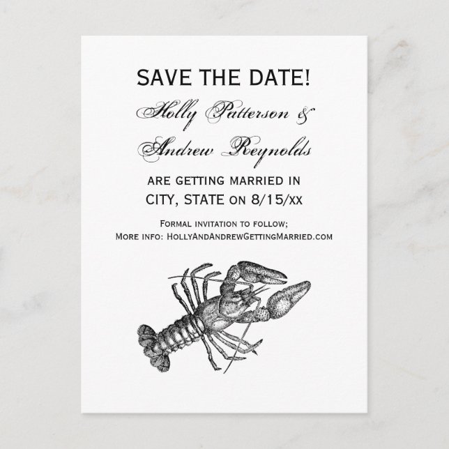 Vintage Lobster #1 Drawing Announcement Postcard (Front)