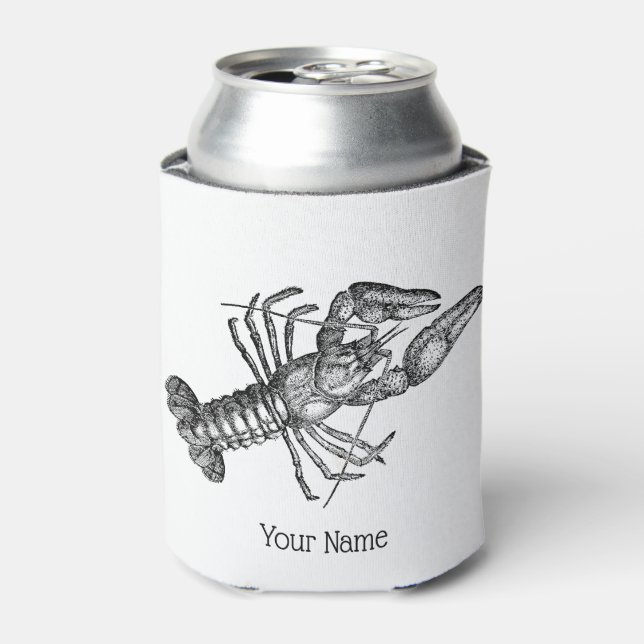 Vintage Lobster #1 Drawing Can Cooler (Can Front)