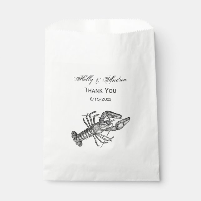Vintage Lobster #1 Drawing Favor Bag (Front)