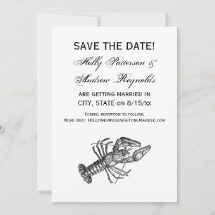 Vintage Lobster #1 Drawing Invitation