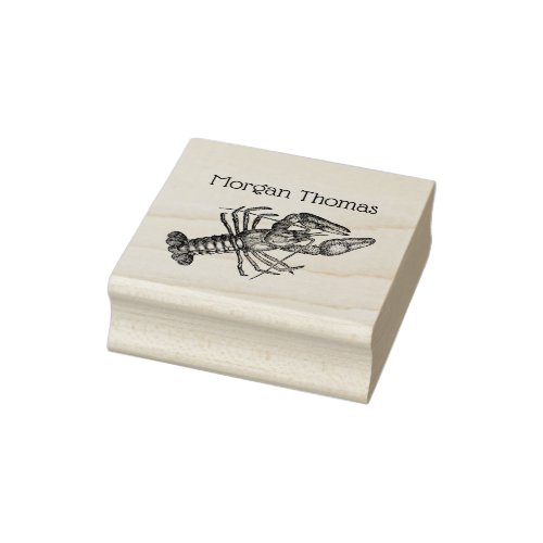 Vintage Lobster 1 Drawing Name Rubber Stamp