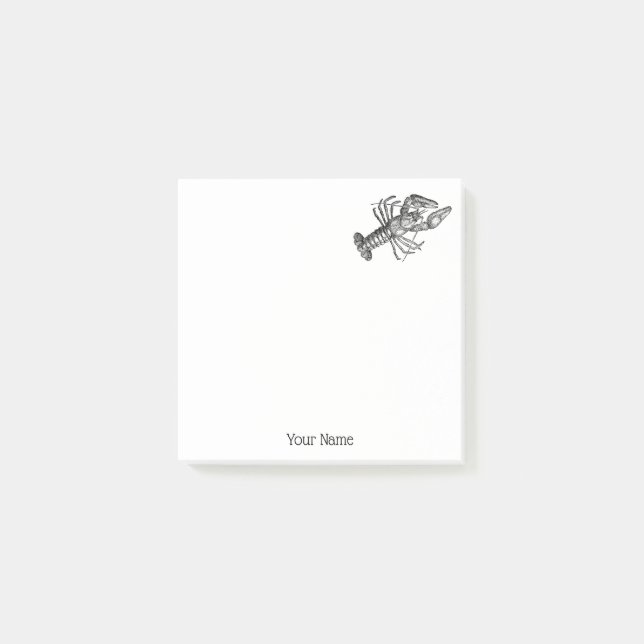 Vintage Lobster #1 Drawing Post-it Notes (Front)