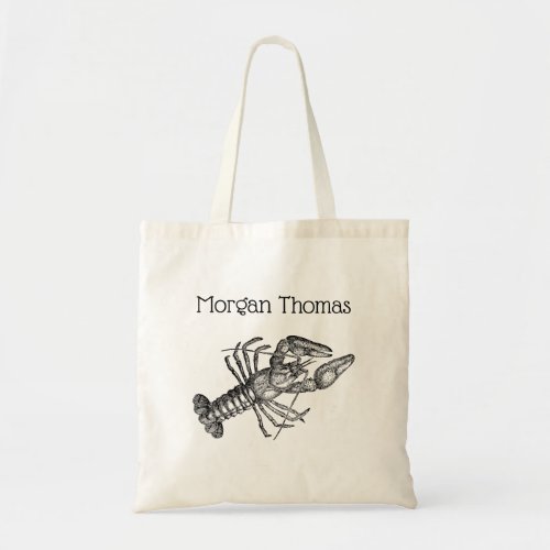 Vintage Lobster 1 Drawing Tote Bag