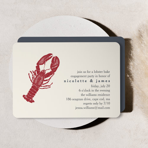 Vintage Lobster Bake Engagement Party Invitation