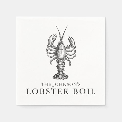 Vintage Lobster Boil  Bake Customized Paper Napkins