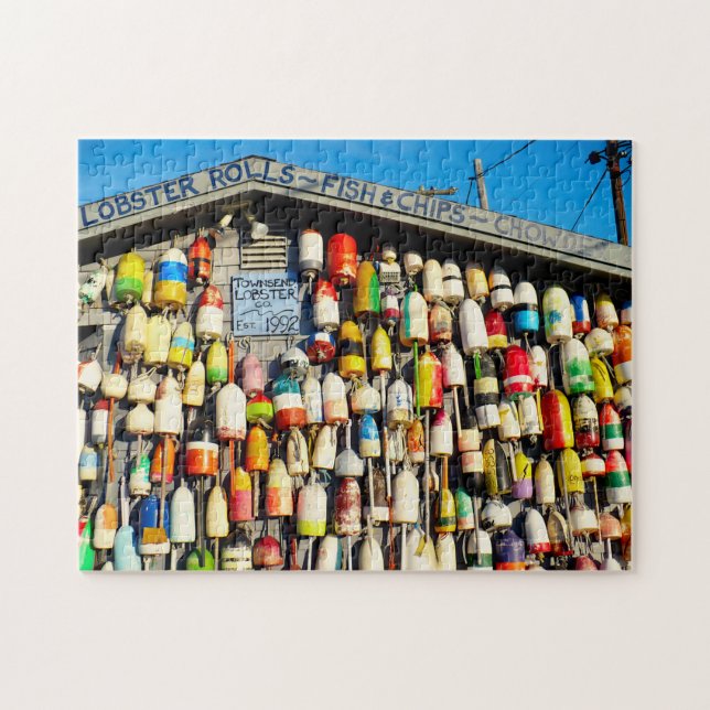 Vintage Lobster Buoys Jigsaw Puzzle (Horizontal)