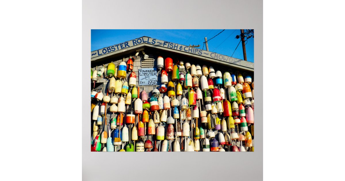 Vintage Lobster Buoys Poster