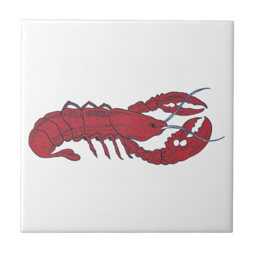 Vintage Lobster Ceramic Tile