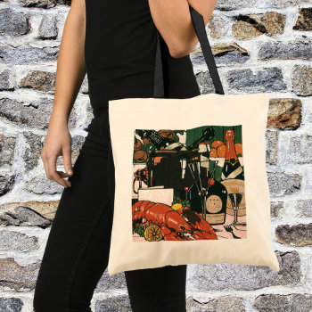 Vintage Lobster Champagne; Fancy Elegant Party Tote Bag by YesterdayCafe at Zazzle