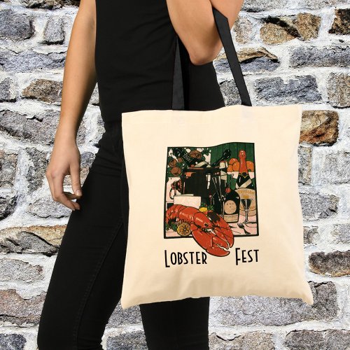 Vintage Lobster Champagne Fancy Elegant Party Tote Bag