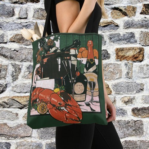 Vintage Lobster Champagne Fancy Elegant Party Tote Bag