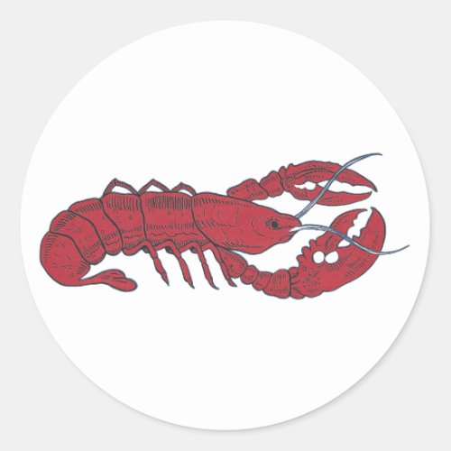 Vintage Lobster Classic Round Sticker