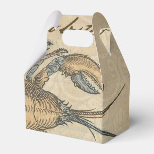 Vintage Lobster Illustration: Coastal Damask Favor Boxes