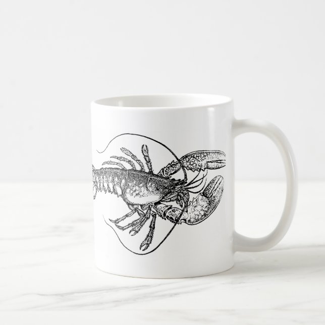 Vintage Lobster illustration Coffee Mug (Right)