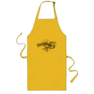 Vintage Lobster illustration Long Apron