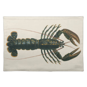 Vintage Lobster, Marine Ocean Life Crustacean Cloth Placemat