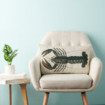 Vintage Lobster, Marine Ocean Life Crustacean Lumbar Pillow