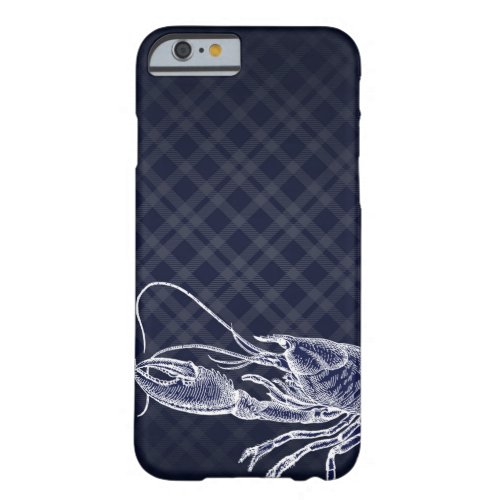 Vintage Lobster Navy Blue Elegant Chic Custom Barely There iPhone 6 Case