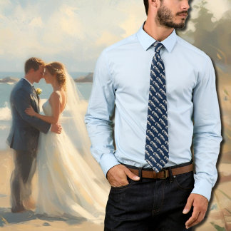 Vintage Lobster Necktie – Navy &gray