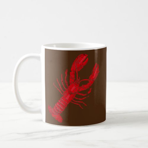 Vintage Lobster Print Lobster in Red for men Coffee Mug