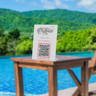Vintage  lobster  - QR  code Pedestal Sign