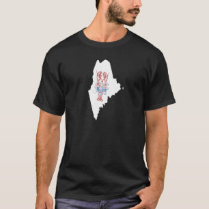 Vintage Lobster Seafood Retro Typography In Maine  T-Shirt