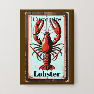 Vintage Lobster Sign Thunder_Cove Button