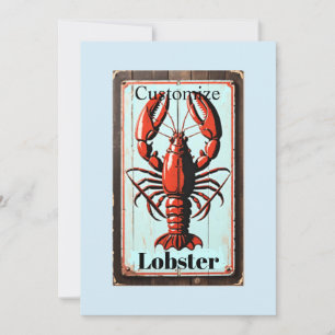 Vintage Lobster Sign Thunder_Cove Invitation