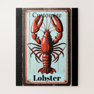 Vintage Lobster Sign Thunder_Cove Jigsaw Puzzle