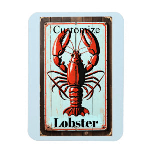 Vintage Lobster Sign Thunder_Cove Magnet