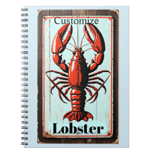 Vintage Lobster Sign Thunder_Cove Notebook