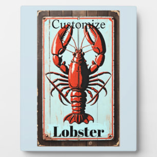 Vintage Lobster Sign Thunder_Cove Plaque