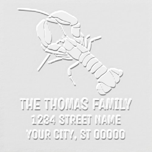 Vintage Lobster Silhouette Name Return Address Embosser